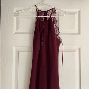 Maroon Lace Gown.